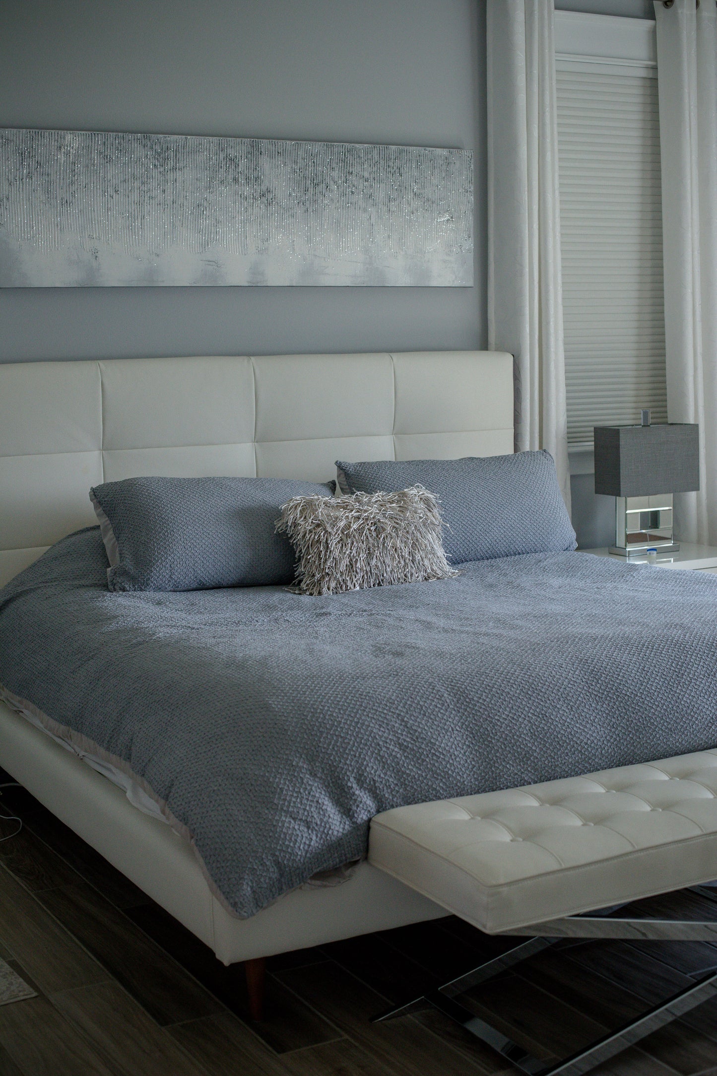 White Bed Frame with Matress